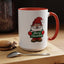 Christmas Mug - Merry Christmas White & Green Text Gnome Snow