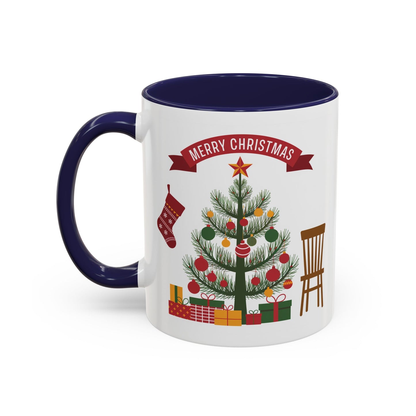 Christmas Mug - Merry Christmas Banner Tree Presents