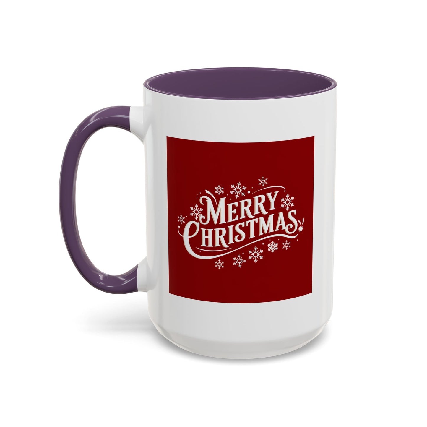 Christmas Mug - Merry Christmas White Text Maroon Background
