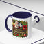 Christmas Mug - Merry Christmas Cream Text Santa Ok Light Bow Ornaments