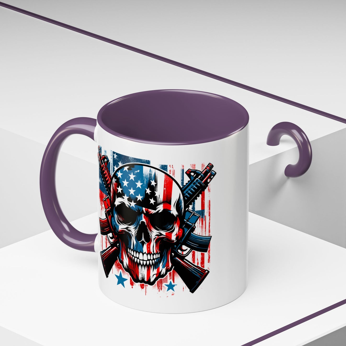 4th of July Mug - Skull With American Flag