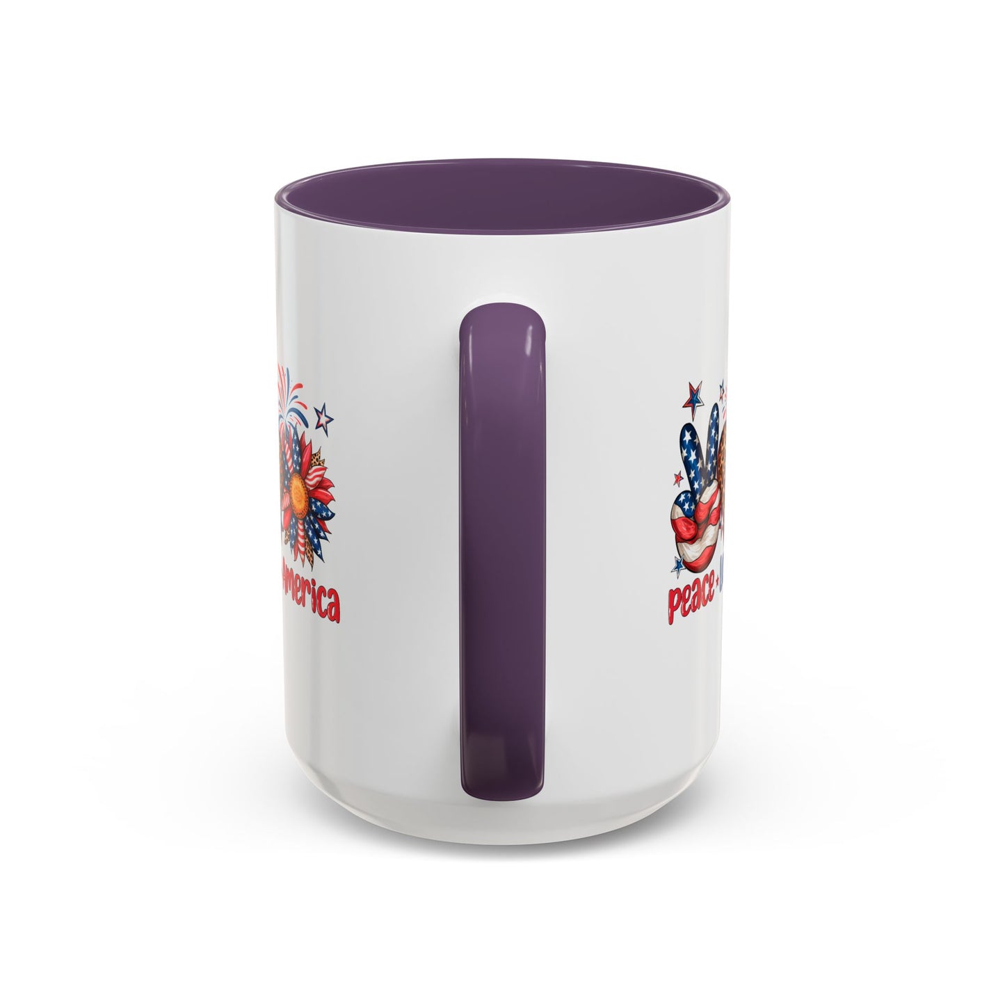 4th of July Mug - Peace Love America