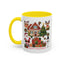 Christmas Mug - Happy Holidays Red Text Reindeer Santa Snowman Presents