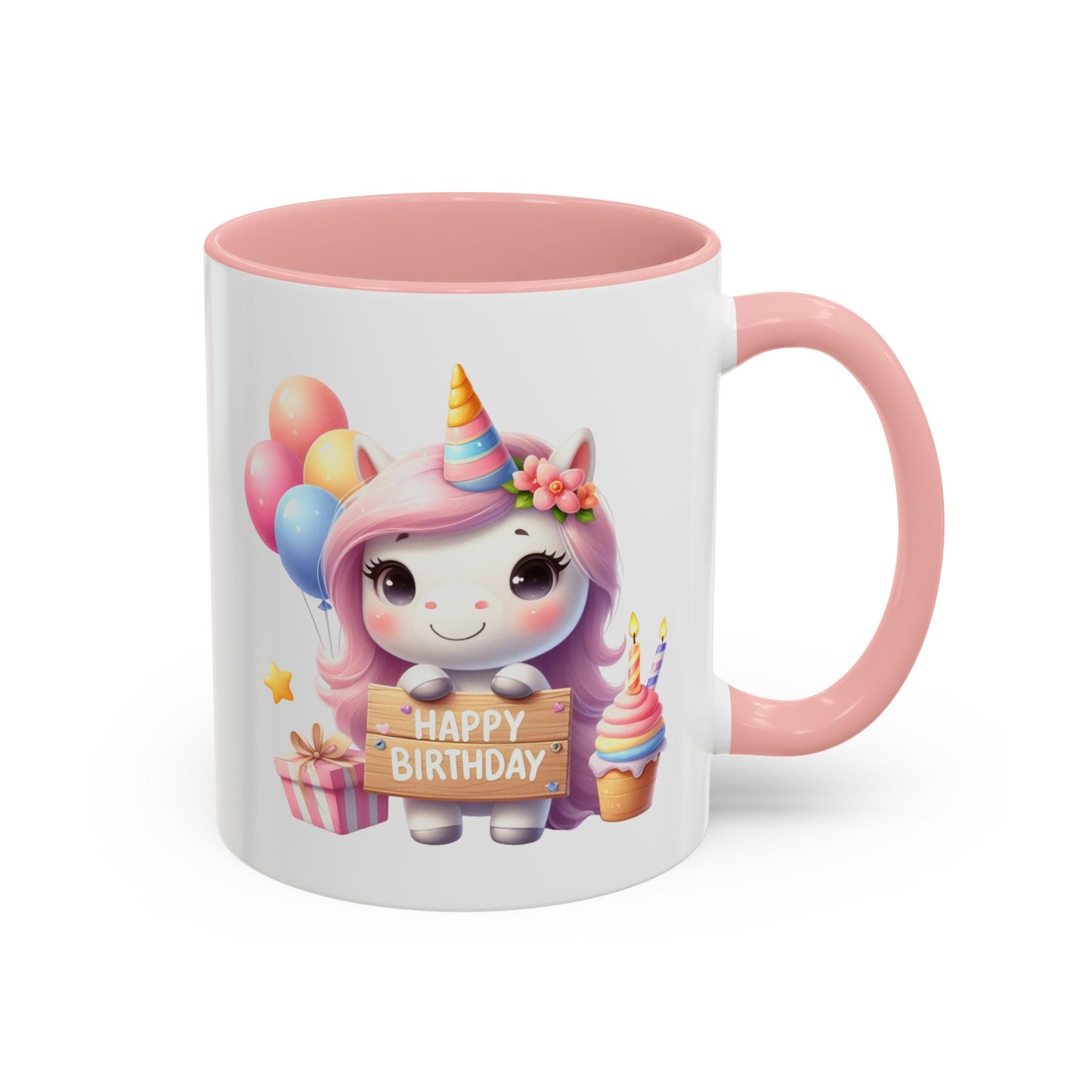 Birthday Mug - Girl Unicorn Happy Birthday Sign 2