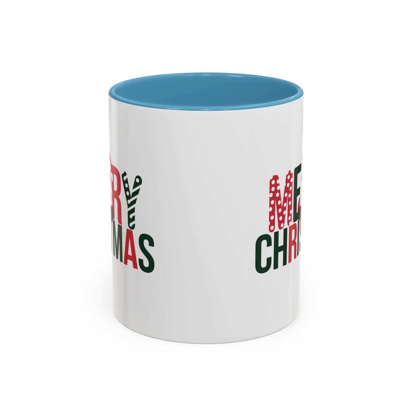 Christmas Mug - Merry Christmas Green & Red Text Santa