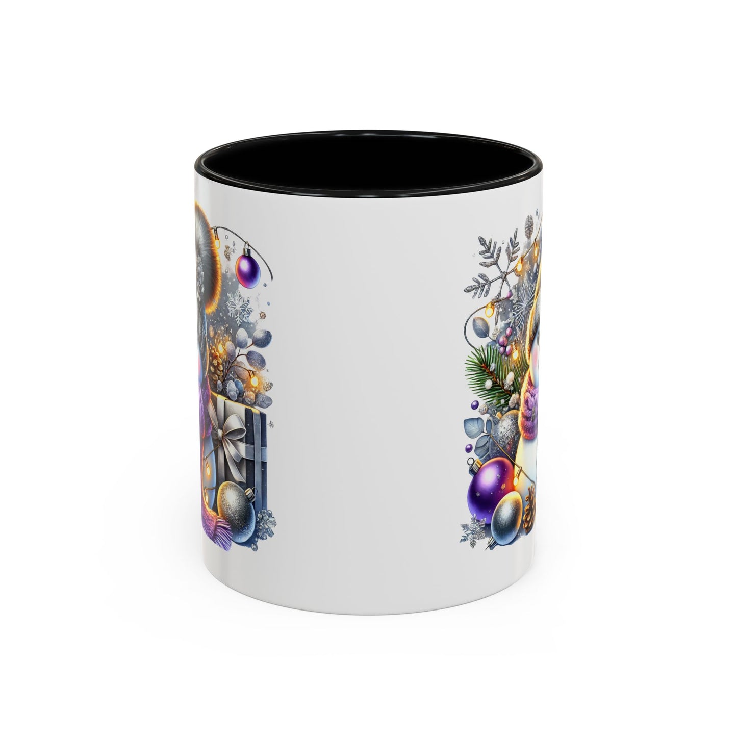 Christmas Mug - Purple and Silver Snowman