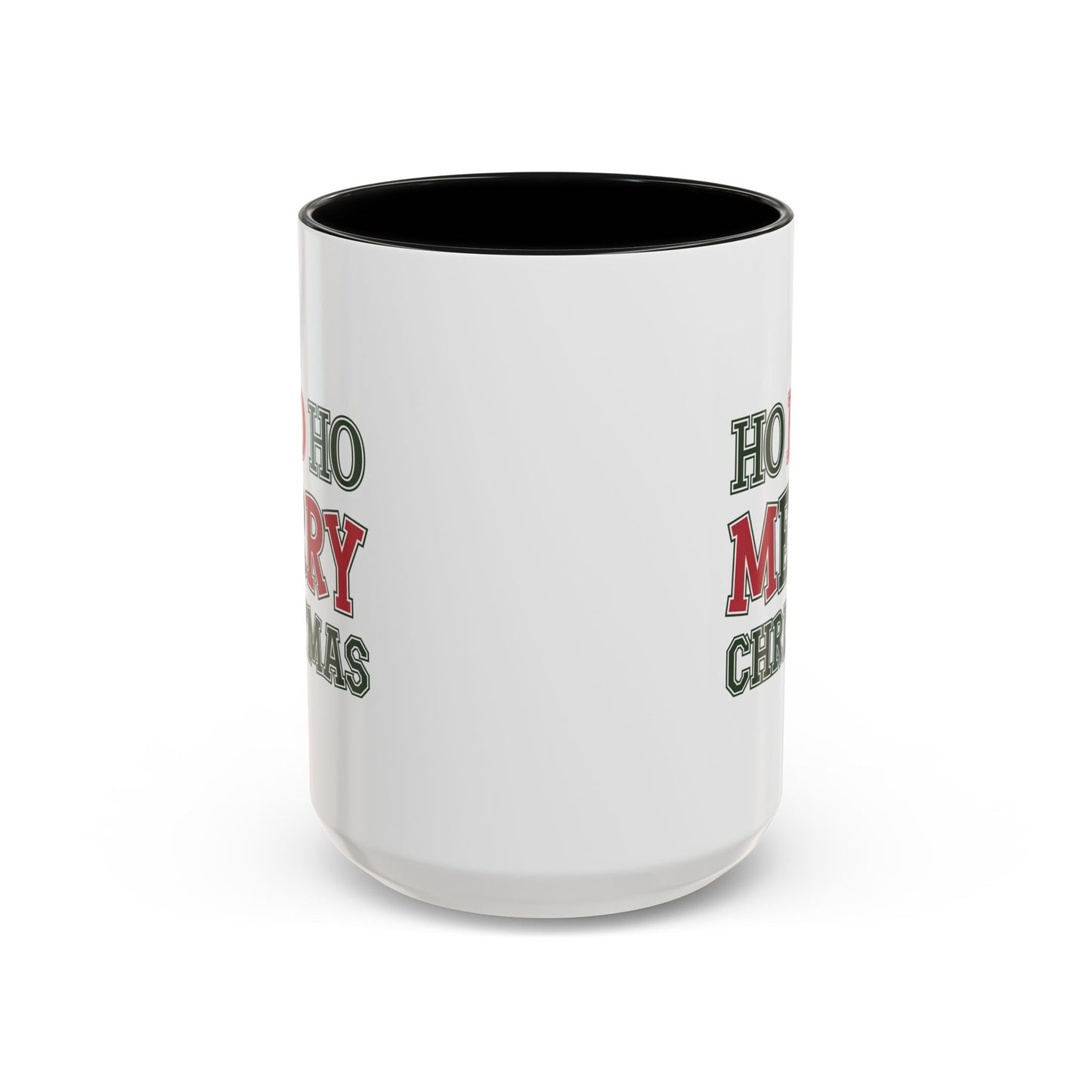 Christmas Mug - Ho Ho Ho Merry Christmas Green & Red Text 2