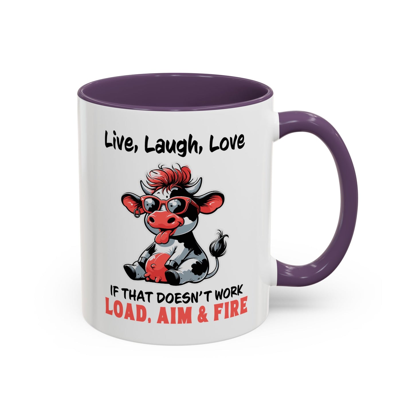 Humor Mug - Live Laugh Love Cow