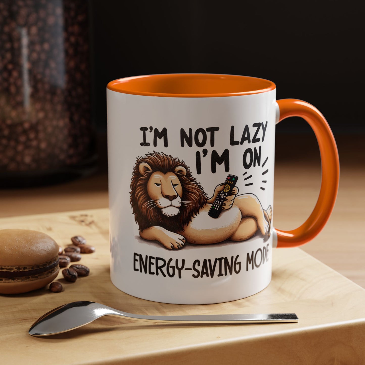 Humor Mug - I'm Not Lazy I'm on Energy Saving Mode Lion