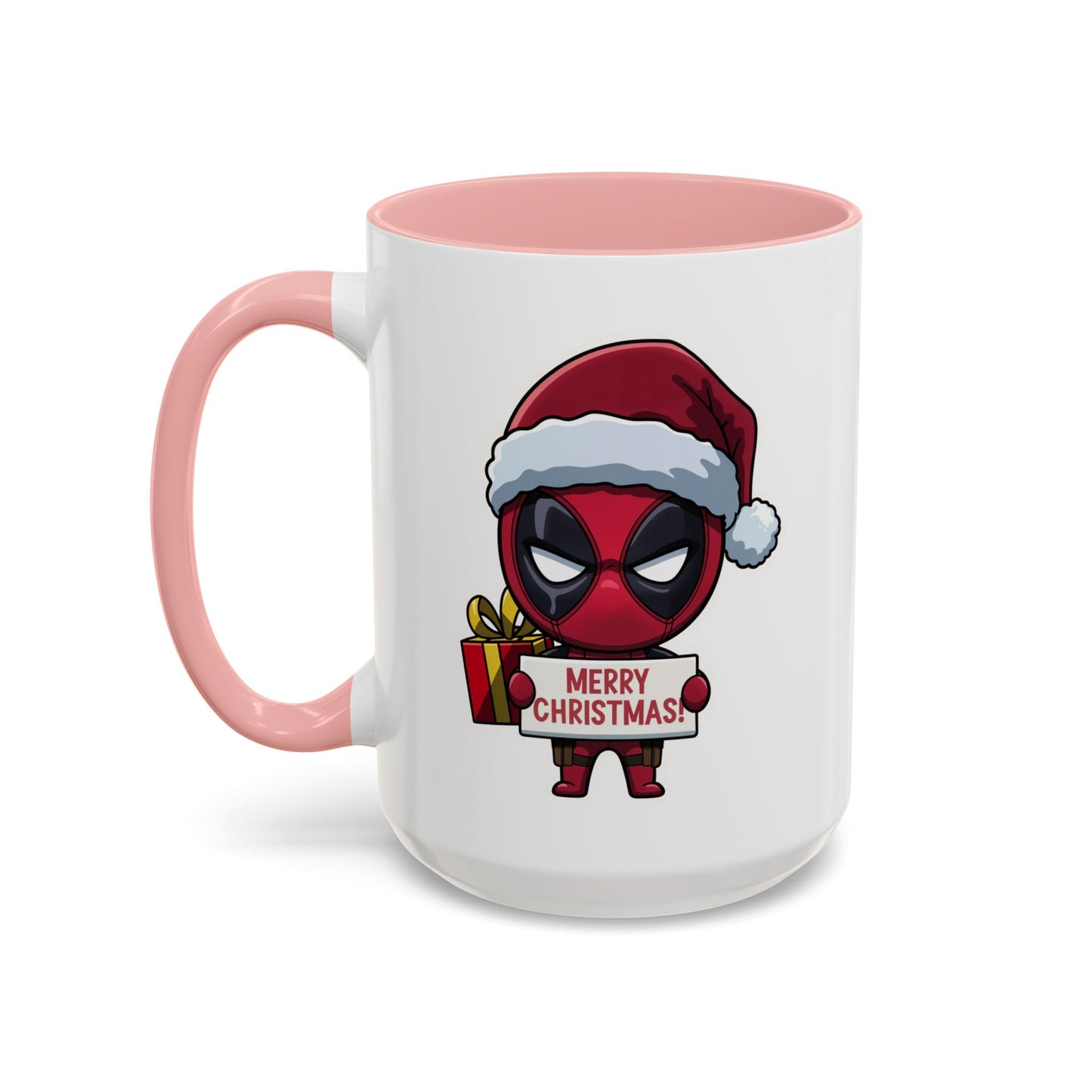 Christmas Mug - Merry Christmas Red Text Superhero