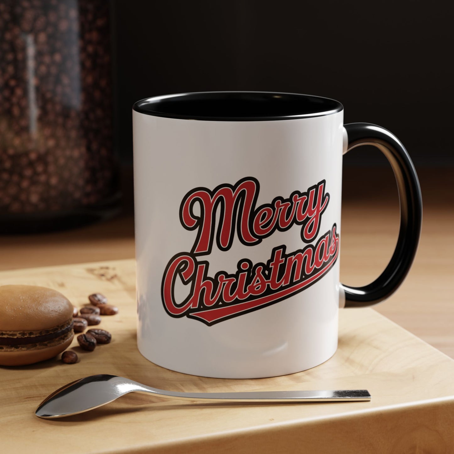 Christmas Mug - Merry Christmas Red & Black Baseball Text