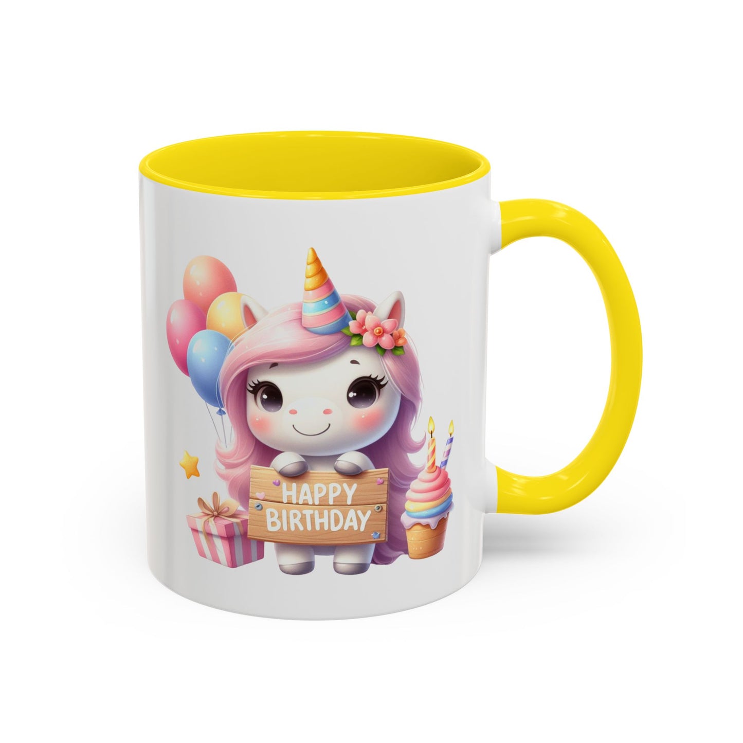 Birthday Mug - Girl Unicorn Happy Birthday Sign 2
