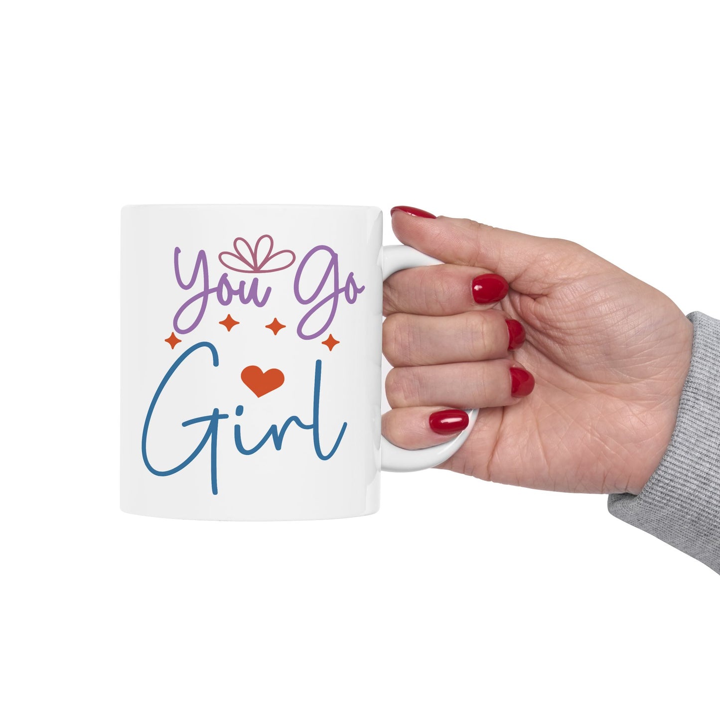 Motivation Mug - You Go Girl Heart & Stars