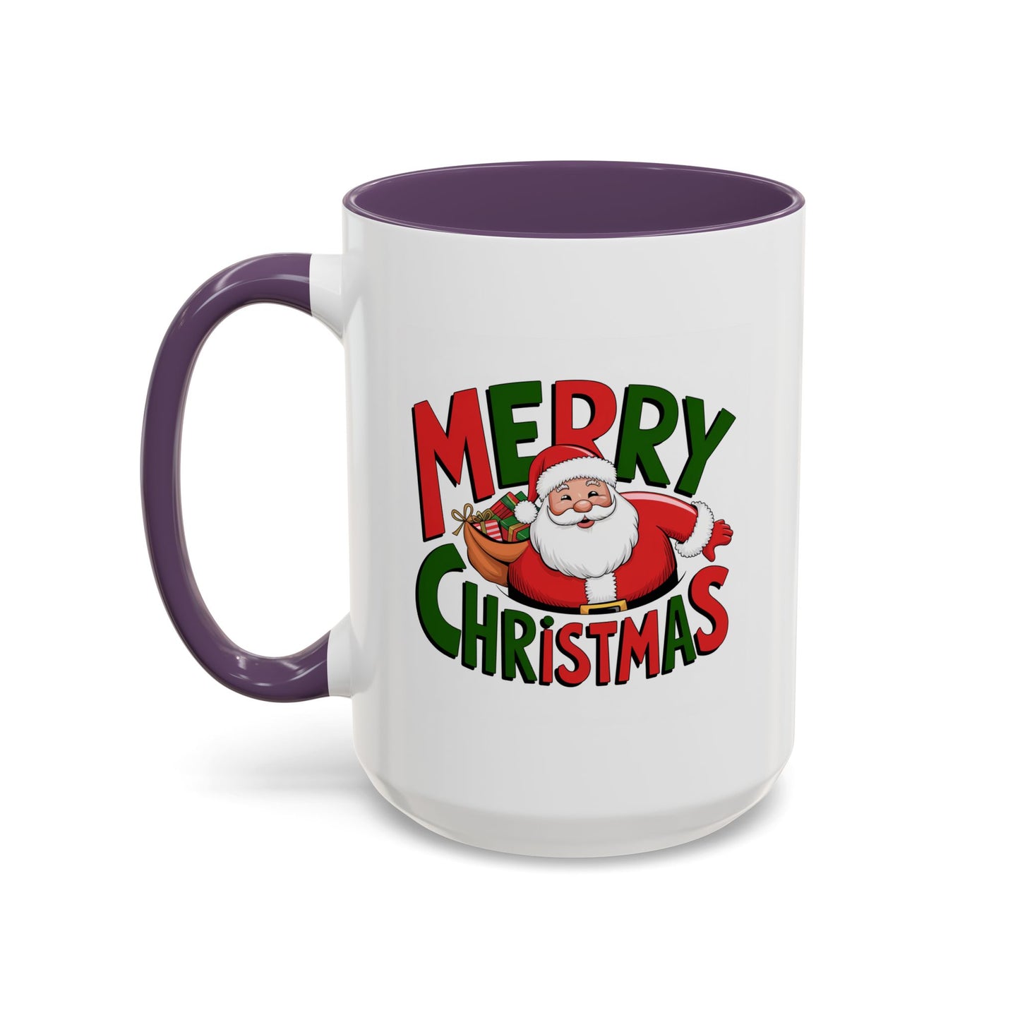 Christmas Mug - Green & Red Text Santa Presents