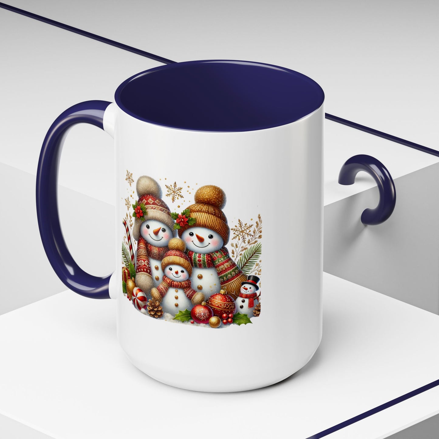 Christmas Mug - Gold Snowman Family