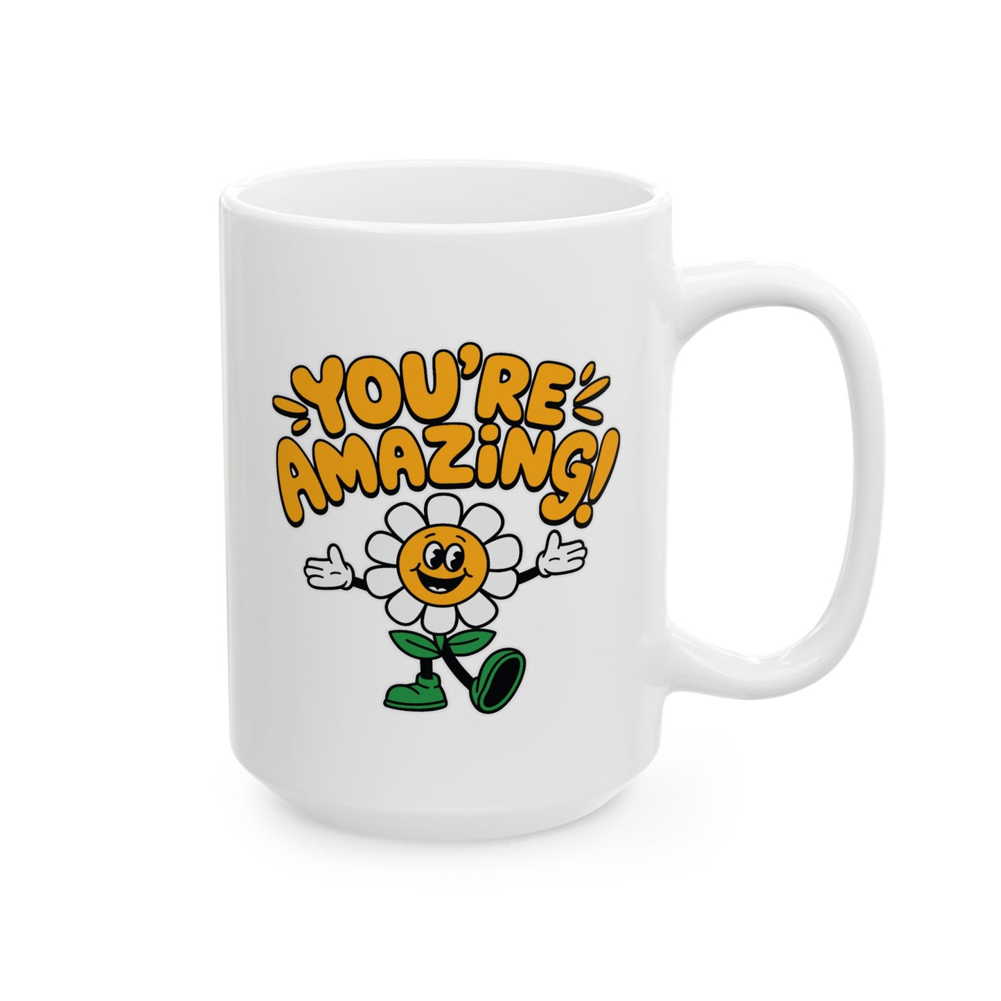 Motivation Mug - You're Amazing Retro Daisy