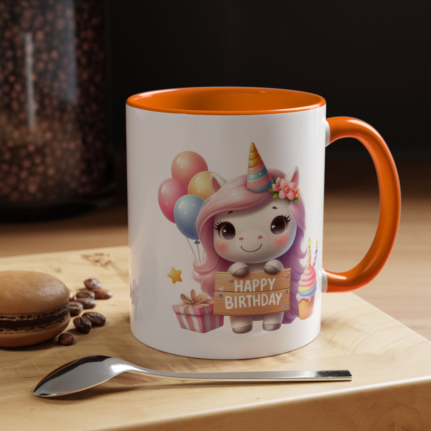 Birthday Mug - Girl Unicorn Happy Birthday Sign 2