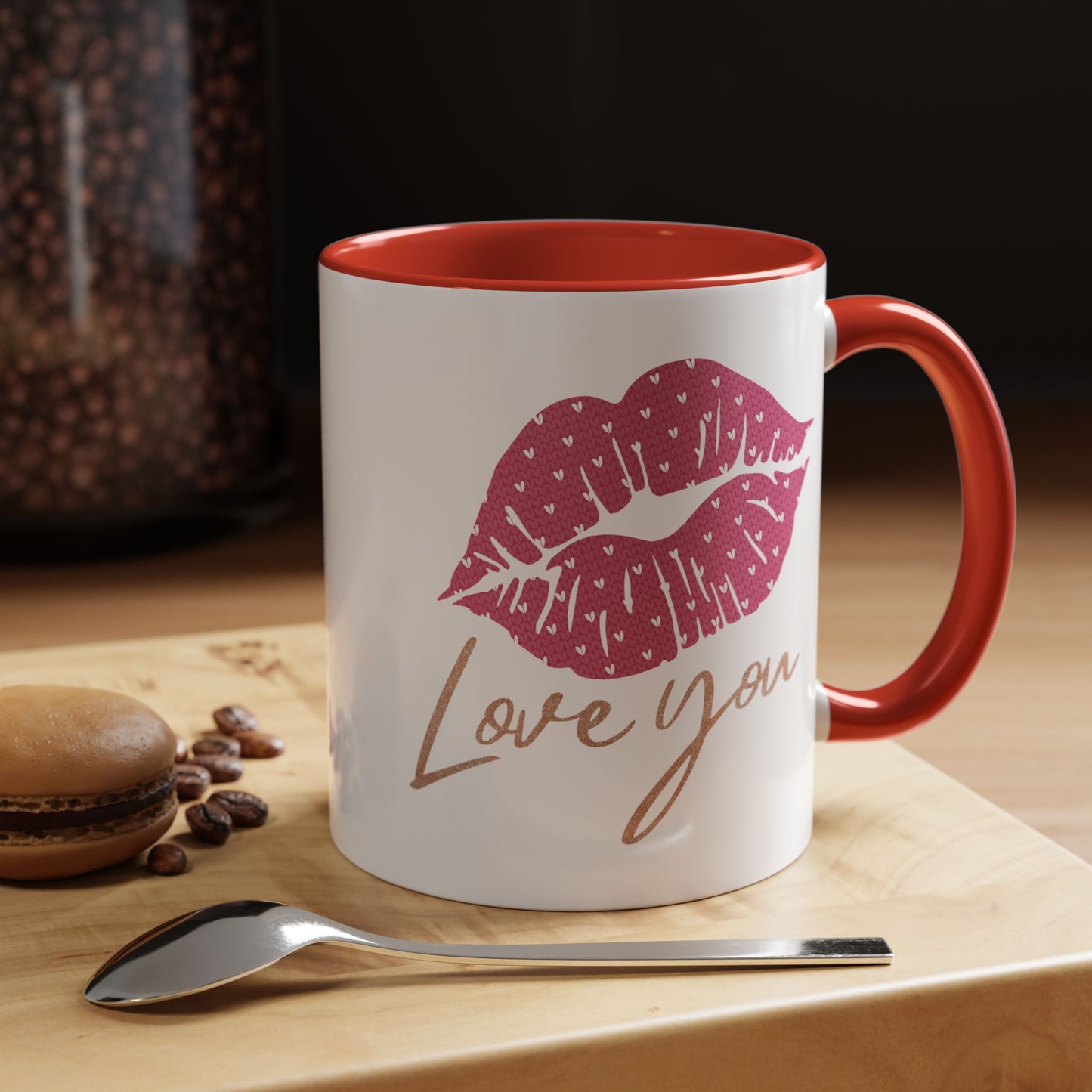 Valentine's Day Mug - Love You Lips Kiss