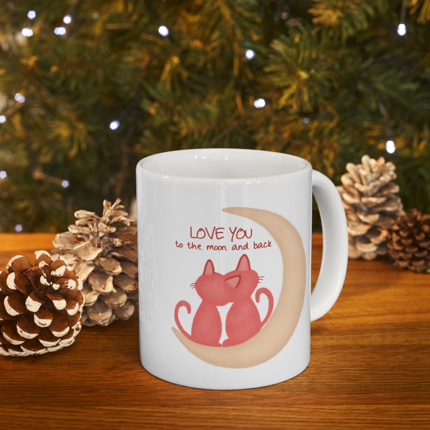 Valentine's Day Mug - Love You To The Moon Cats