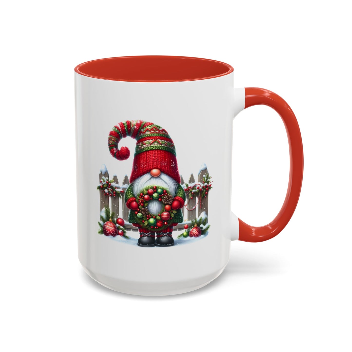 Christmas Mug - Gnome with Christmas Wreath