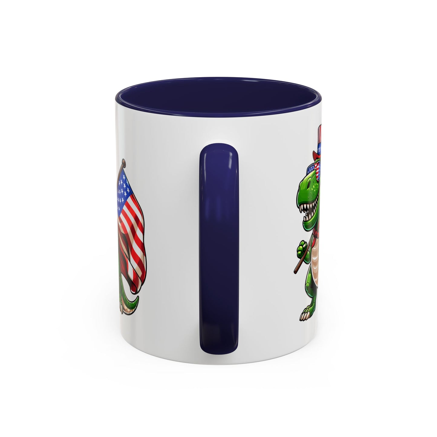 4th of July Mug - T Rex Dinosaur USA Flag