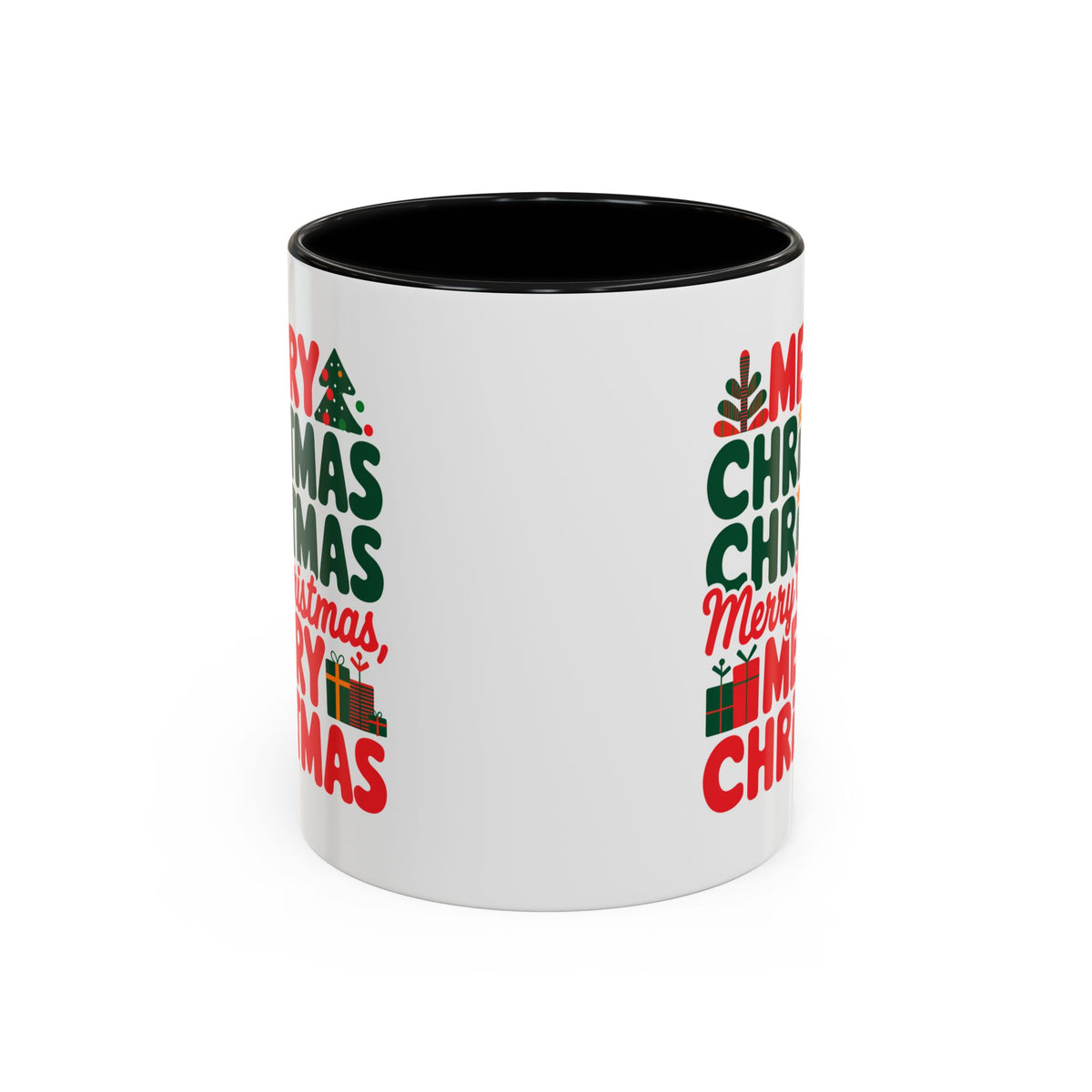 Christmas - Merry Christmas Red & Green Text Trees Presents Candles