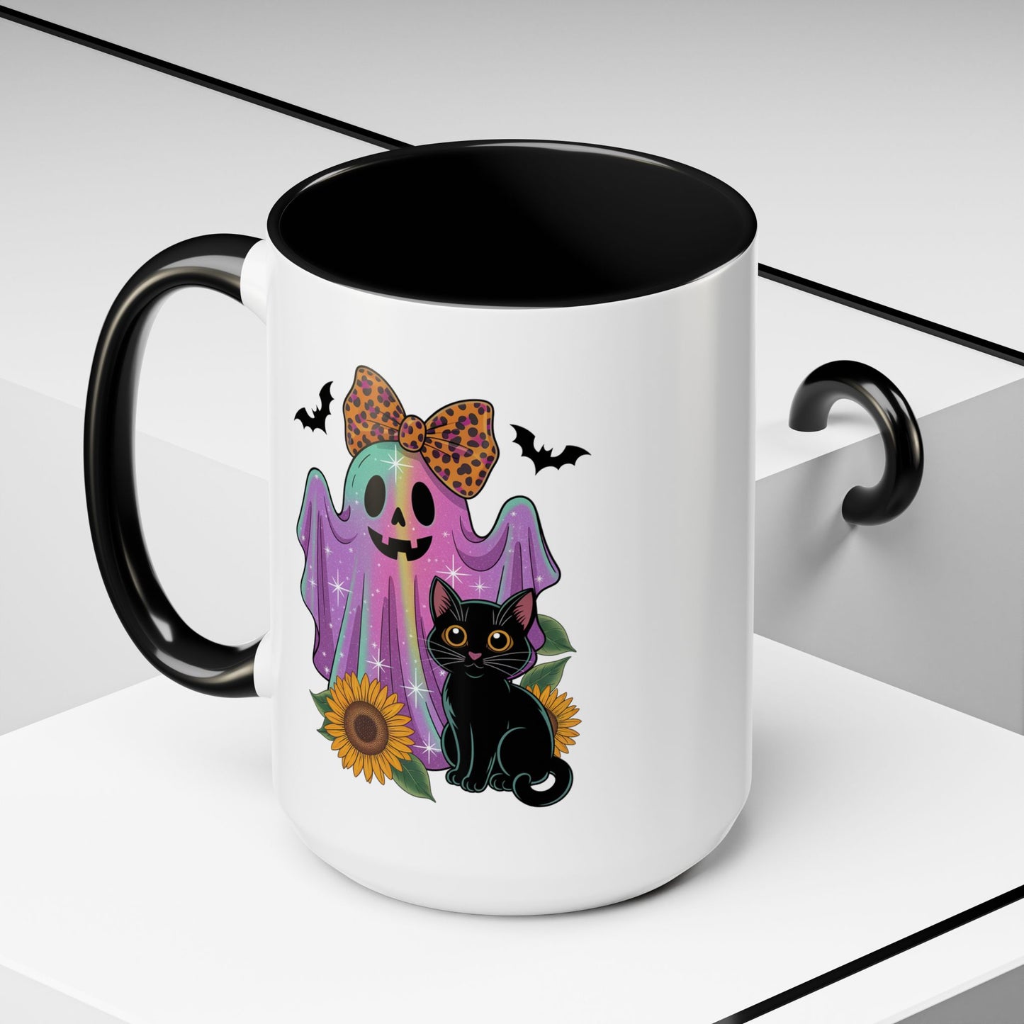 Halloween Mug - Cute Ghost With Cat