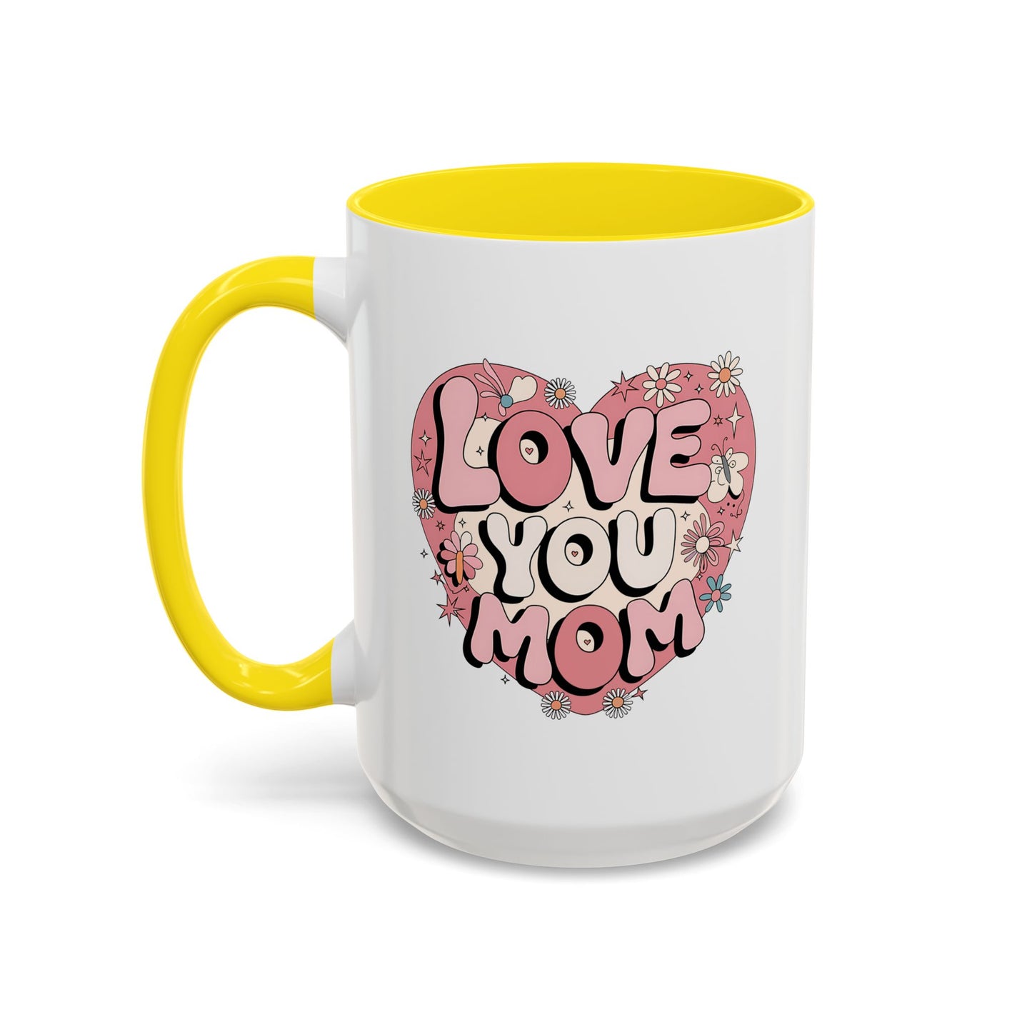 Mother's Day Mug - Love You Mom Retro Heart