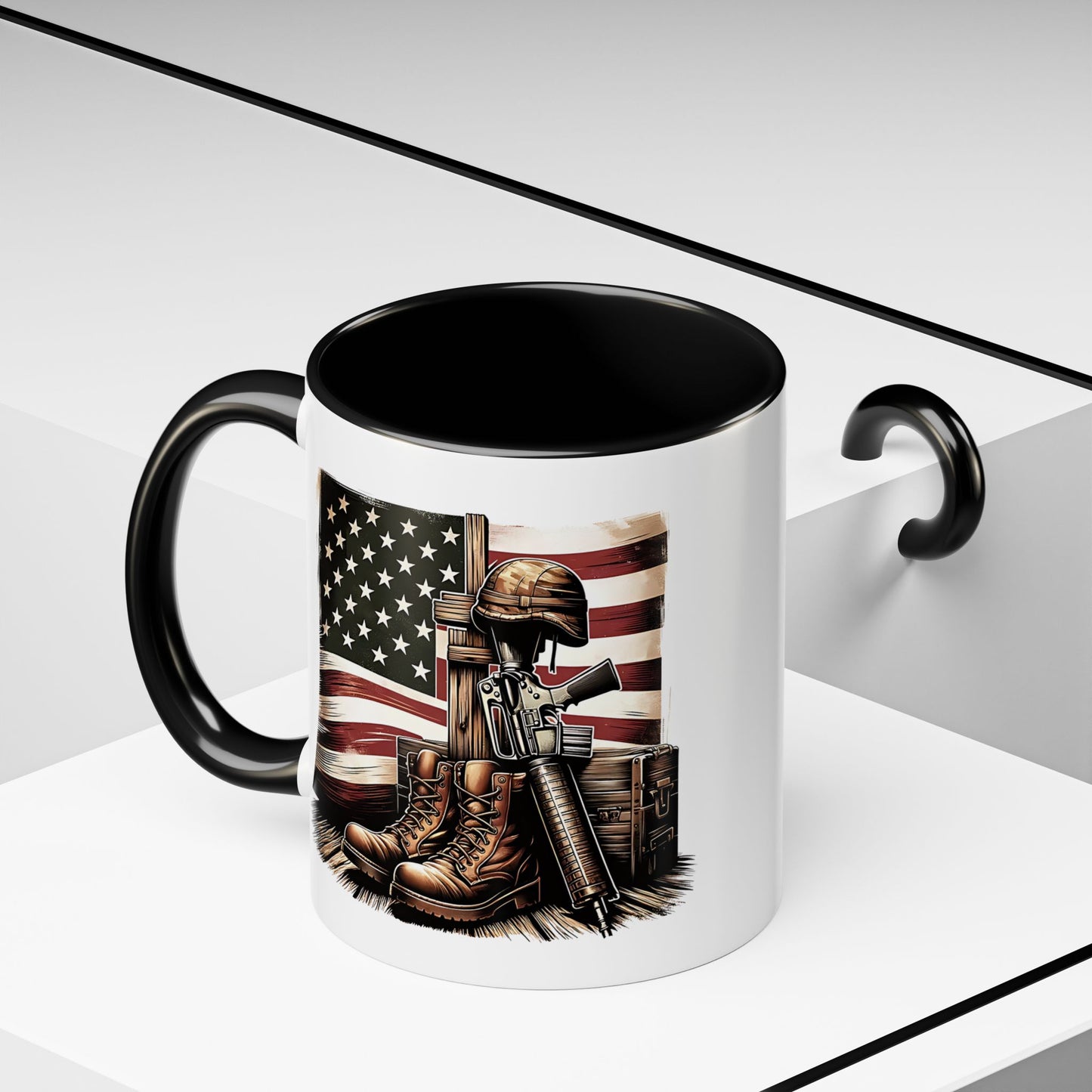 4th of July Mug - Fallen Soldier Boots Flag 3