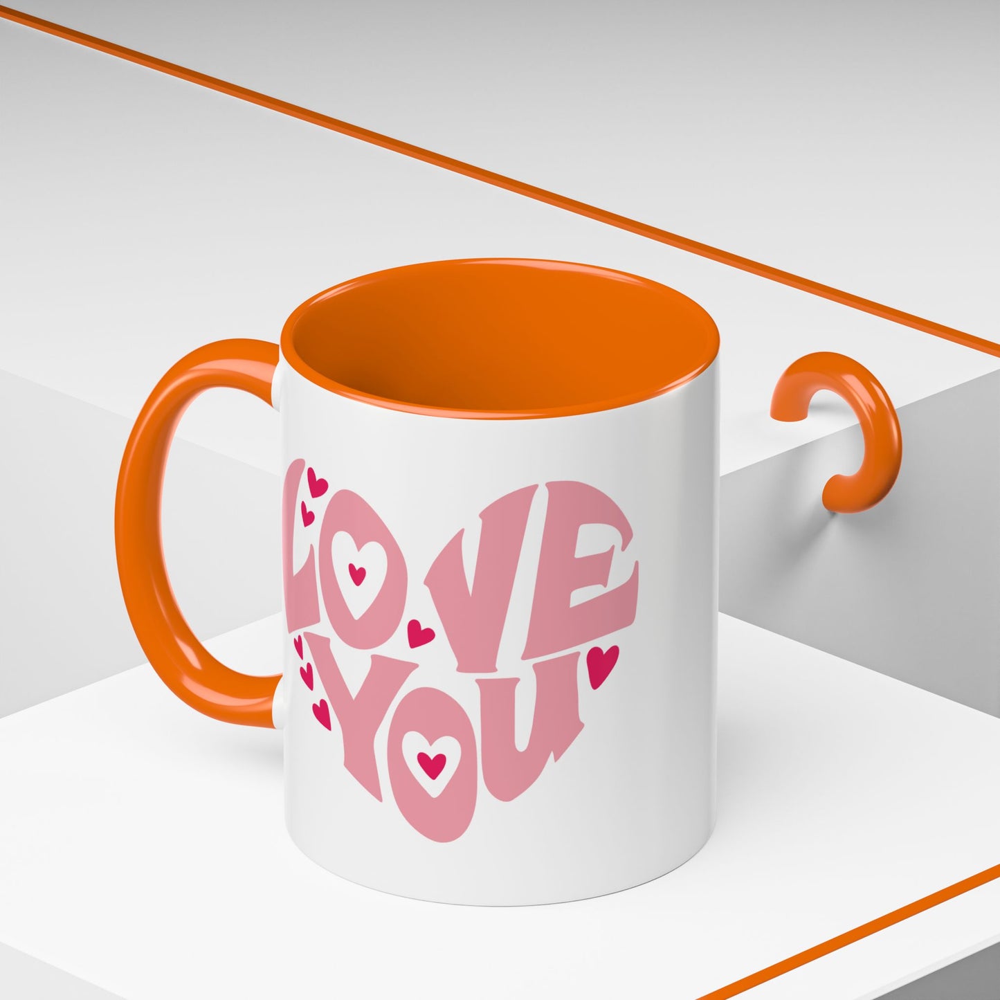 Valentine's Day Mug - Love You Heart Lettering