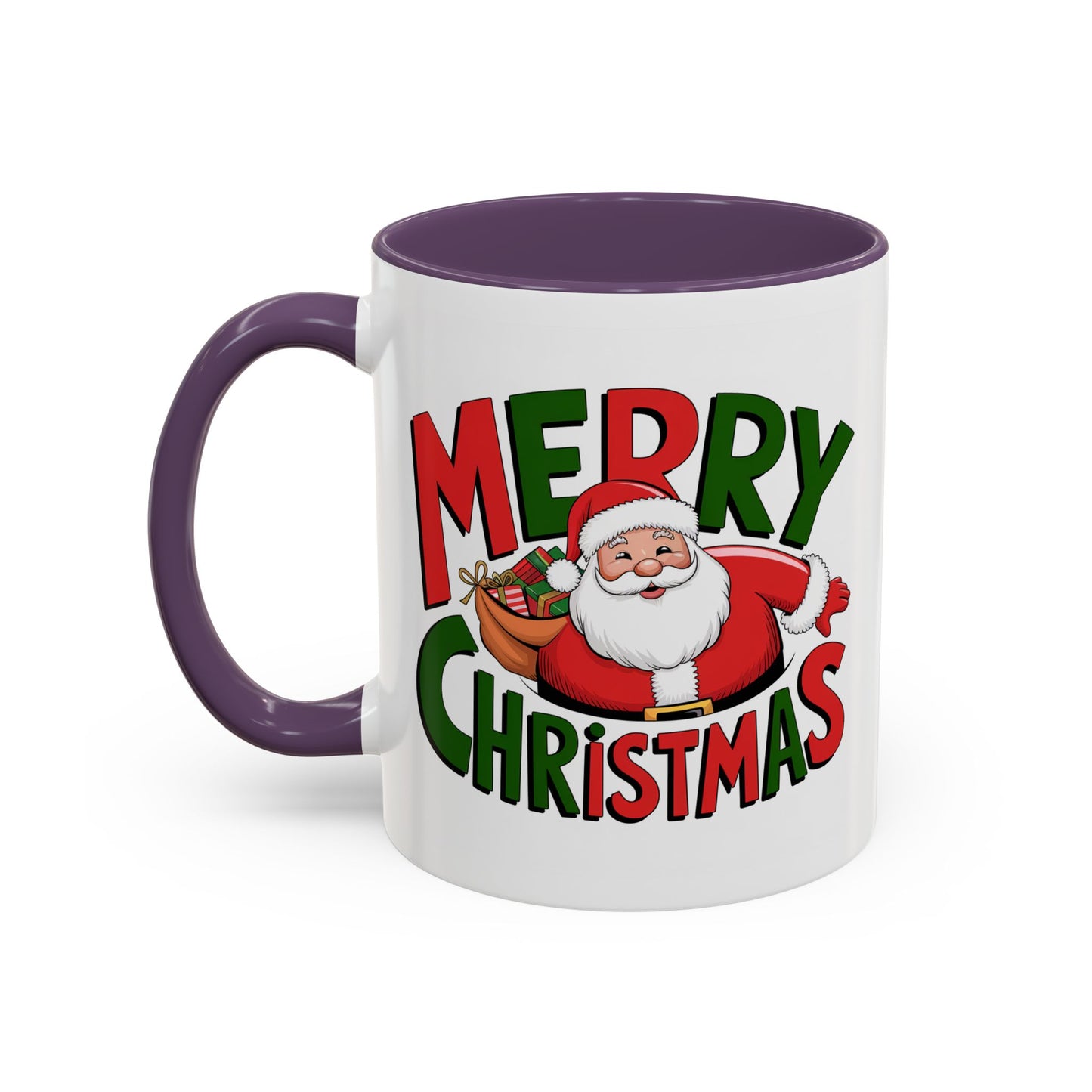 Christmas Mug - Green & Red Text Santa Presents