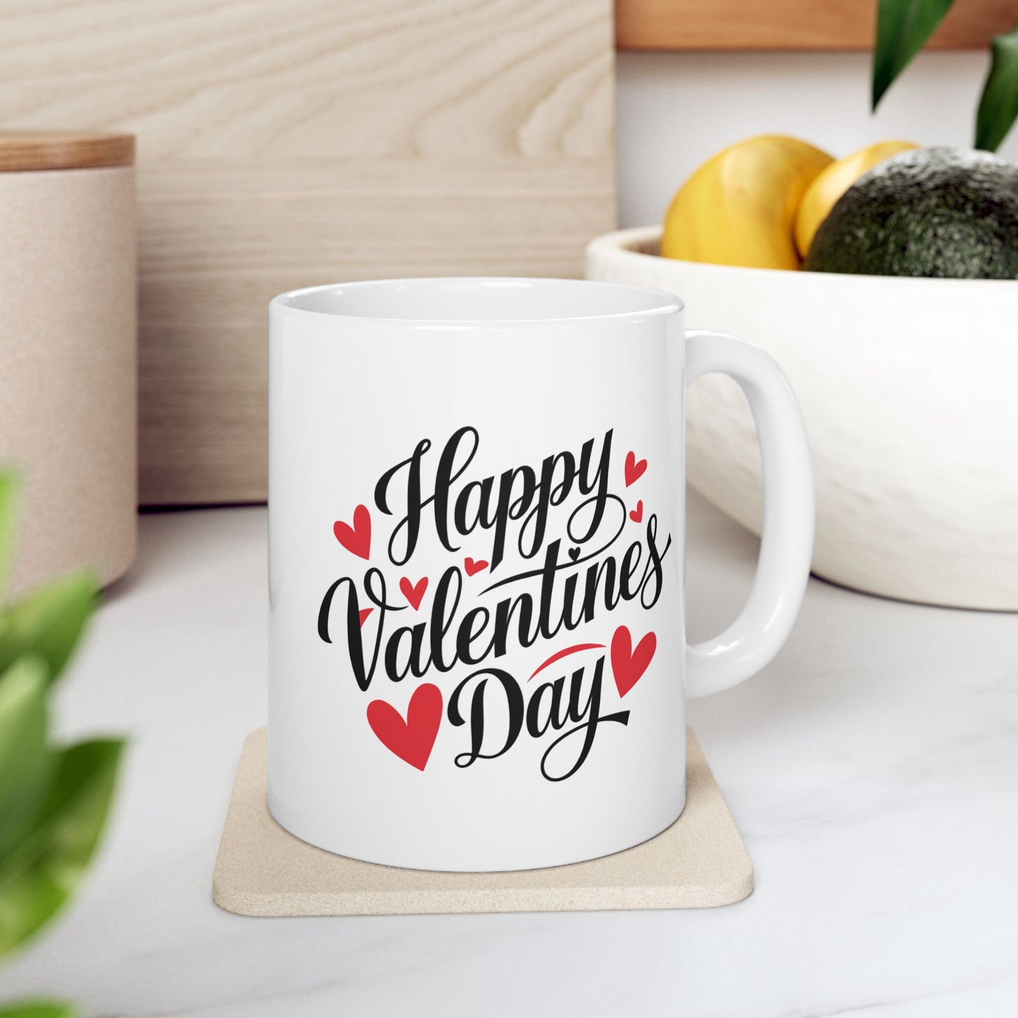 Valentine's Day Mug - Happy Calligraphy Text