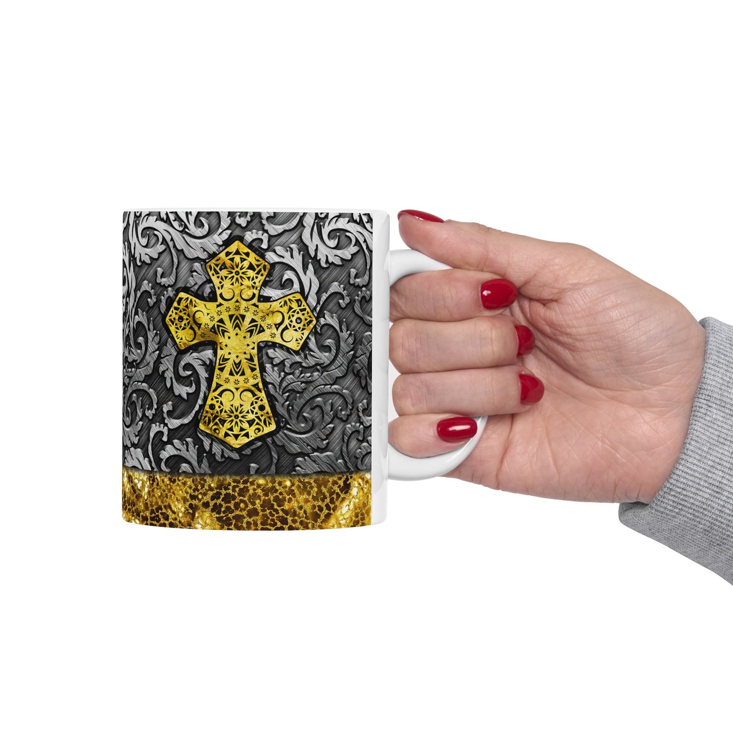 Artistic Mug - Gold Cross