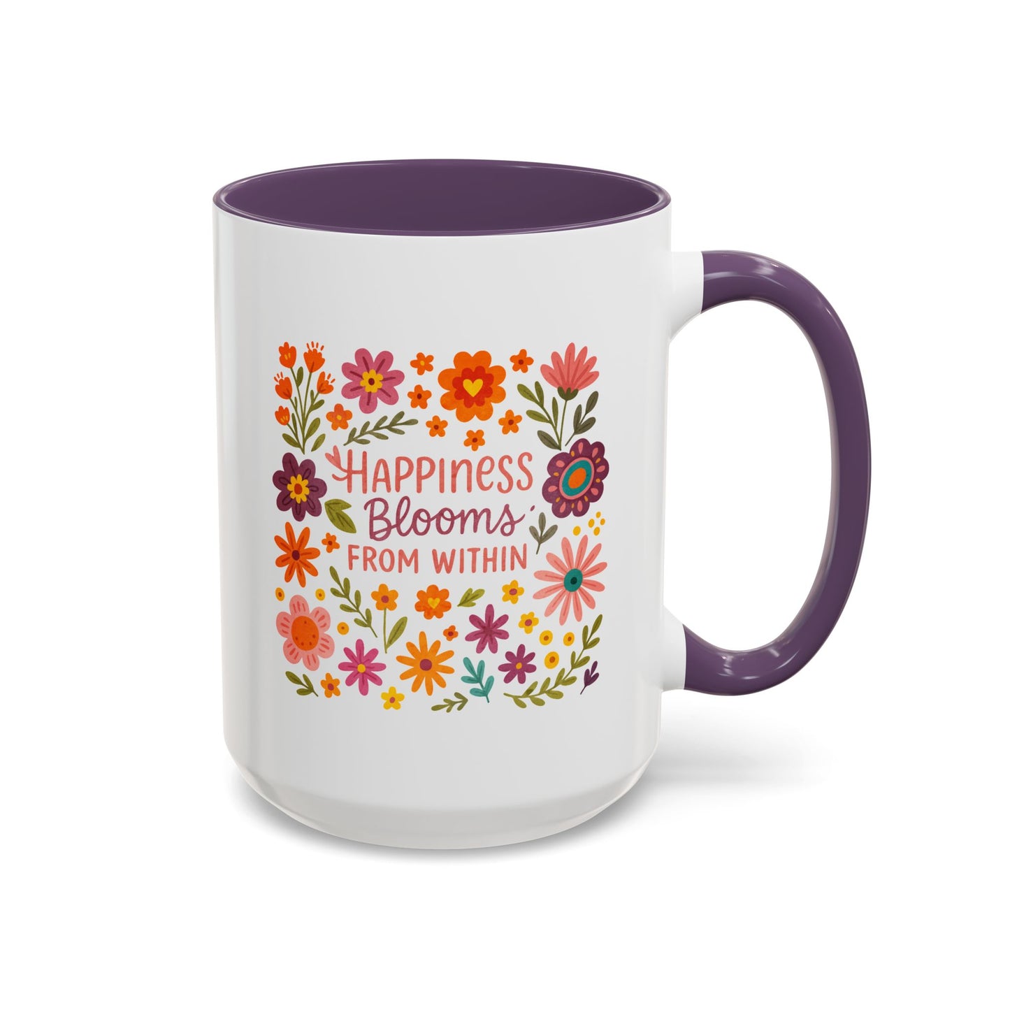 Motivation Mug - Happiness Blooms From Within