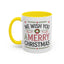 Christmas Mug - We Wish You a Merry Christmas Blue Green & Red Text