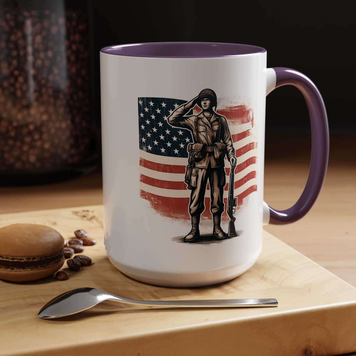4th of July Mug - American Soldier Flag