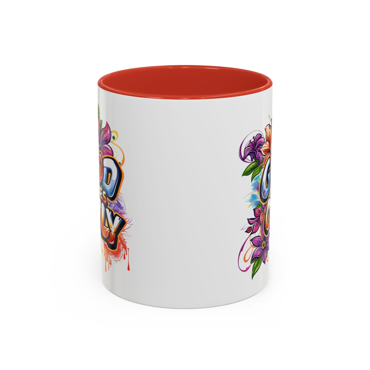 Wellness Mug - Good Vibes Only Graffiti Flowers