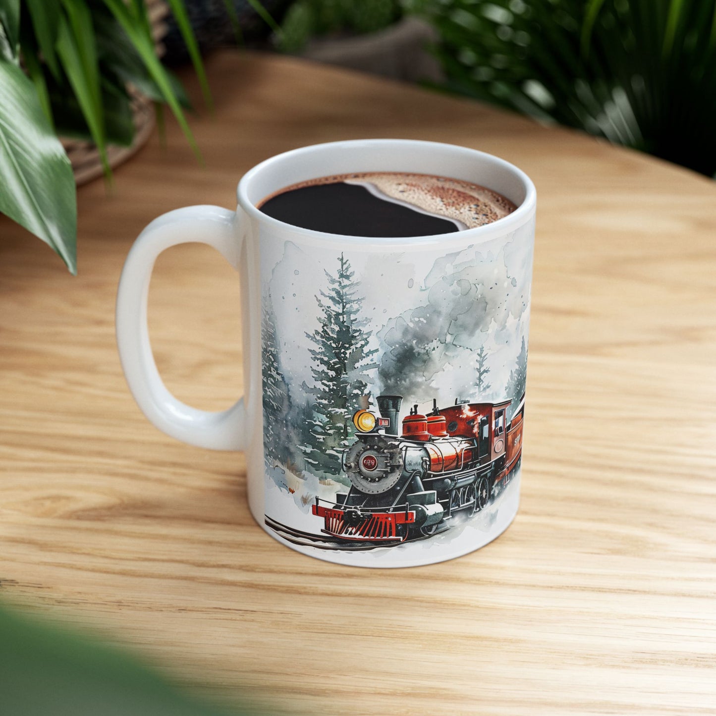 Christmas Mug - Snowy Landscape Train Wrap 5