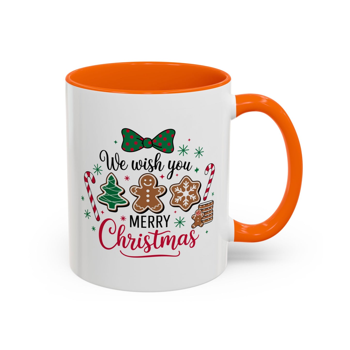 Christmas Mug - We Wish You a Merry Christmas Black & Red Text Cookies & Candy
