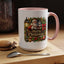 Christmas Mug - Merry Christmas Cream Text Santa Ok Light Bow Ornaments