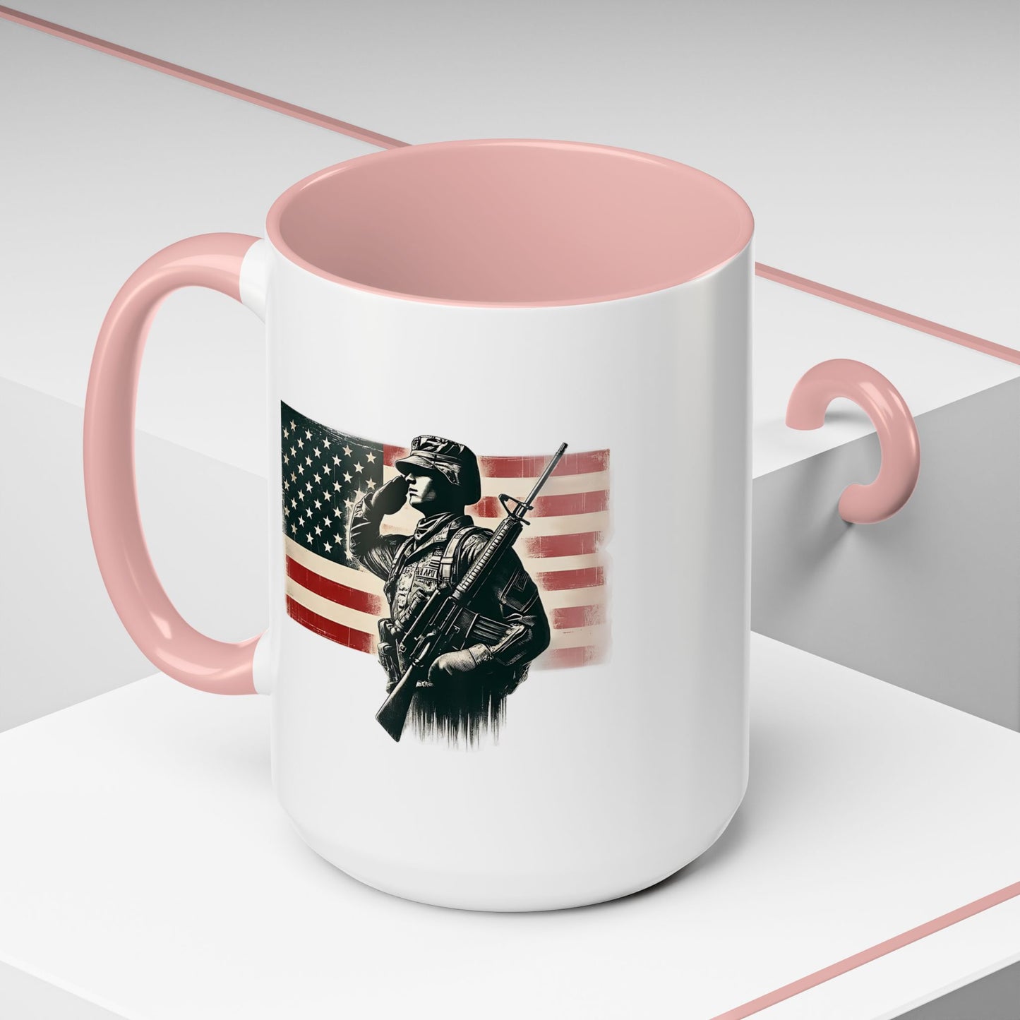 4th of July Mug - Soldier American Flag