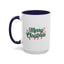 Christmas Mug - Merry Christmas Green Text Ornaments Candy Canes