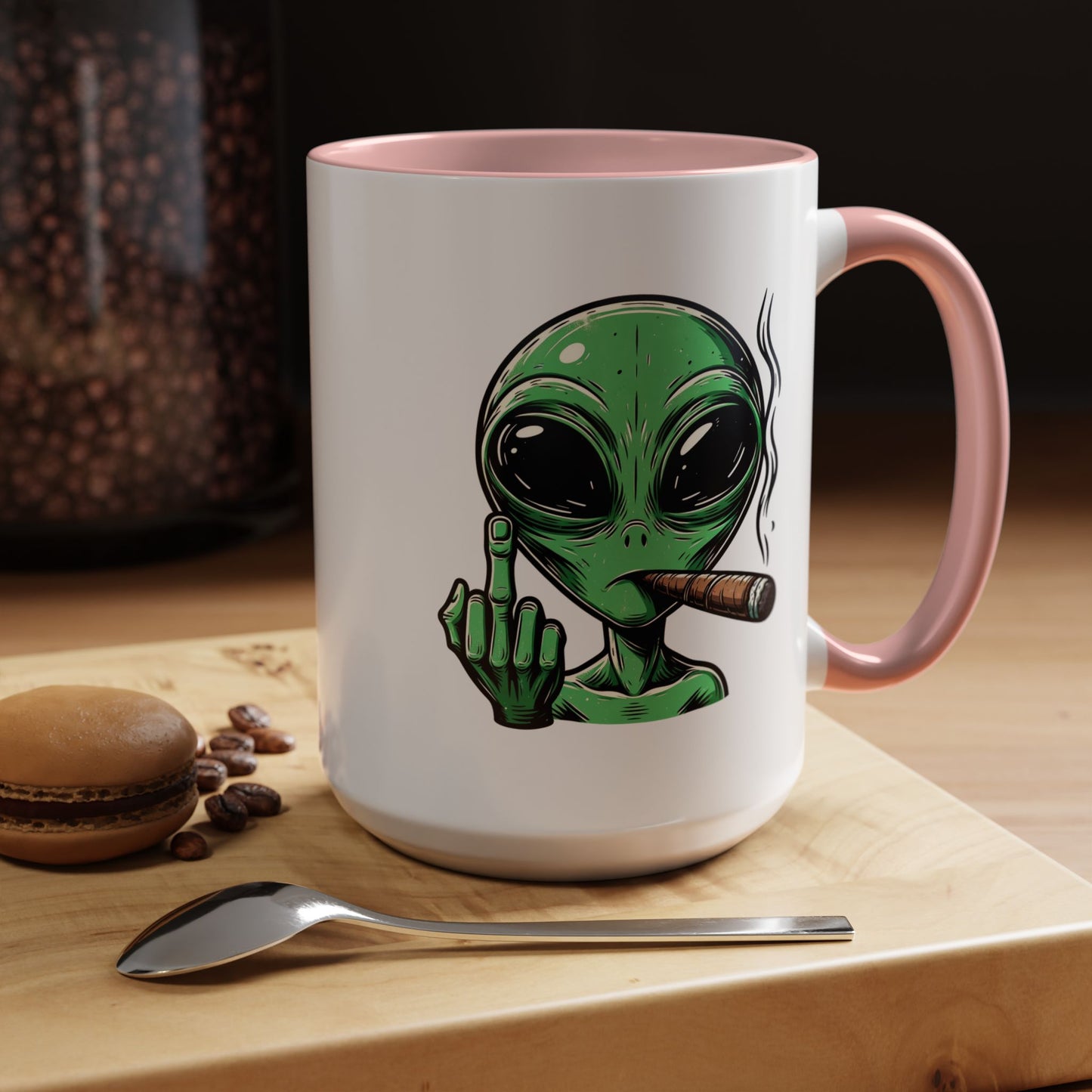Adult Mug - Green Alien Fuck You Human