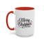 Christmas Mug - Merry Christmas Black Text Red Ornaments