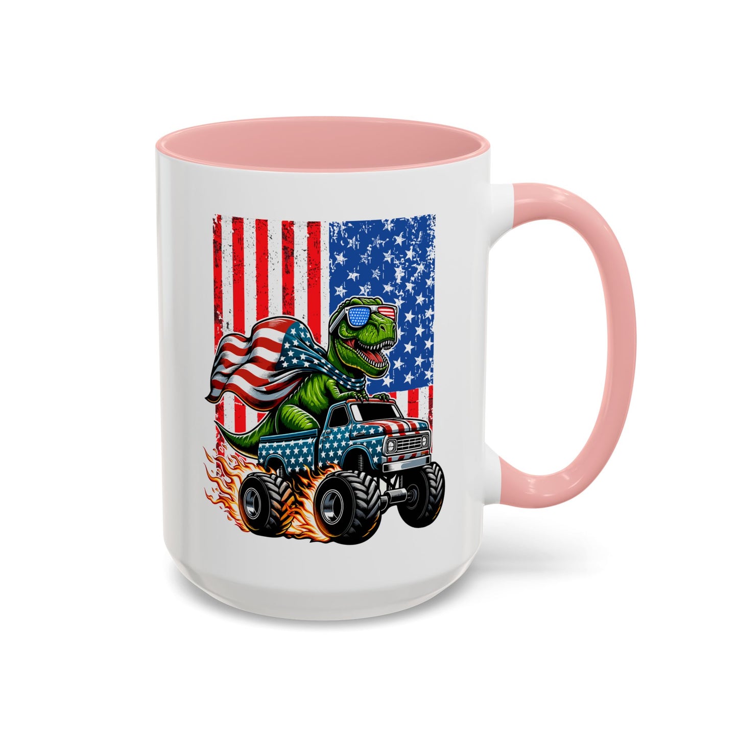 4th of July Mug - T Rex Riding Monster Truck