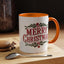 Christmas Mug - Merry Christmas Maroon Text Ornament Decorations