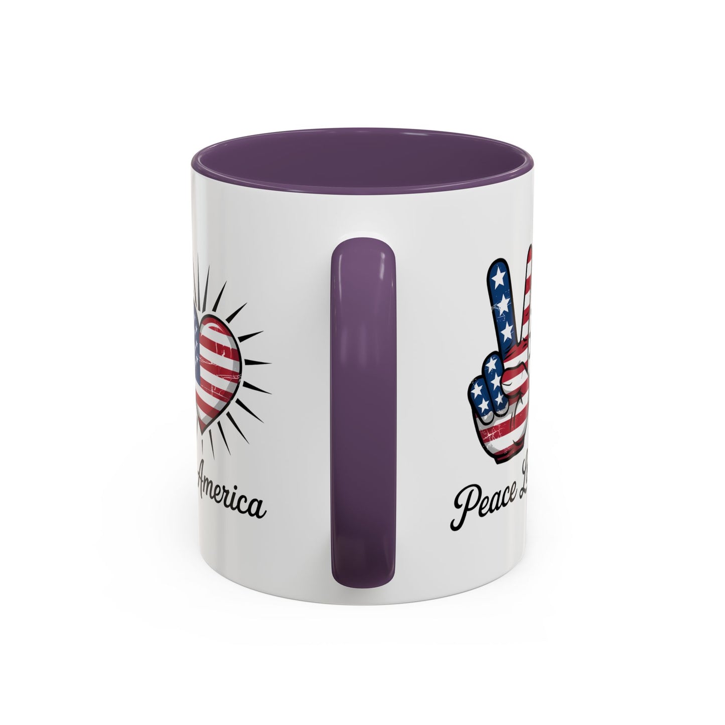 4th of July Mug - Peace Love America