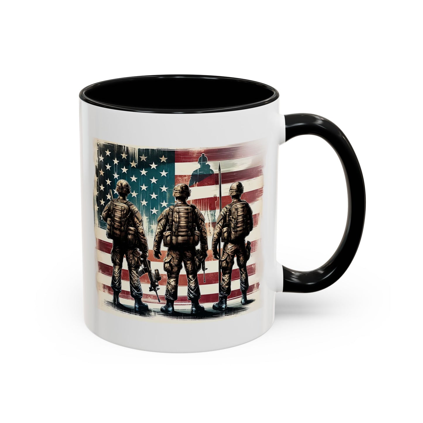 4th of July Mug - Soldiers American Flag