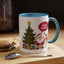 Christmas Mug - Happy Holidays Callout Santa Tree Presents Reindeer