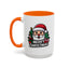 Christmas Mug - Merry Christmas White & Black Text Santa Trees Presents